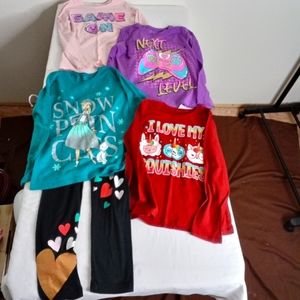 The Children's Place Girls Lot of 4 Graphics Long Sleeve T-Shirts M 7/8